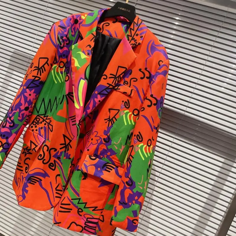 2020. aasta Sügisel Uus Streetwear Sobiks Mantel Lady Lahe Pintsak Kõrge Kvaliteediga Naiste Kirja Graffiti Pikkade varrukatega Streetwear Sobiks Jope