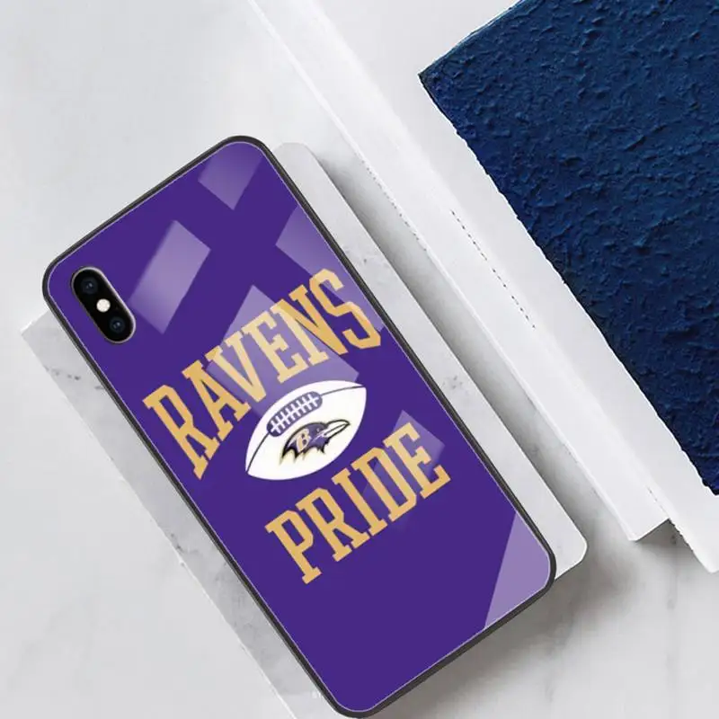 Ragbi Baltimore Raven Telefon Case For IPhone 12 Juhul Karastatud Klaasist Selge Juhtudel Apple iPhone 11 XR 7 8 Plus X XS Max