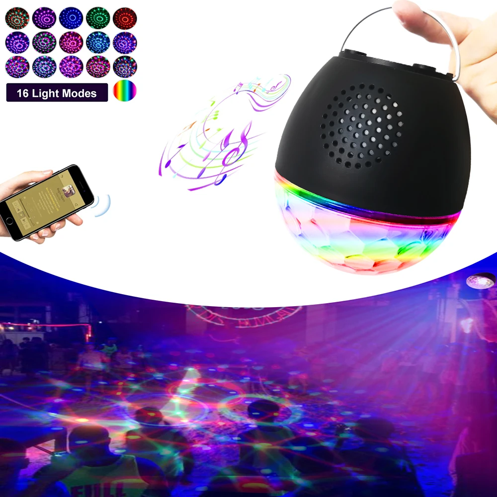 Disco ball pool Muusikat kerge dj bluetooth kõlar koos puldiga 16 režiimi LED laser projektor sobib pooled festivalid