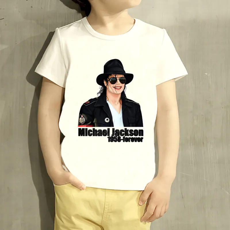 Lapsed Michael Jackson Bad Cartoon Disain T-Särk Poiste/Tüdrukute Rock N Roll Star Lühikese Varrukaga Topid Lastele Armas T-Särk,HKP5145