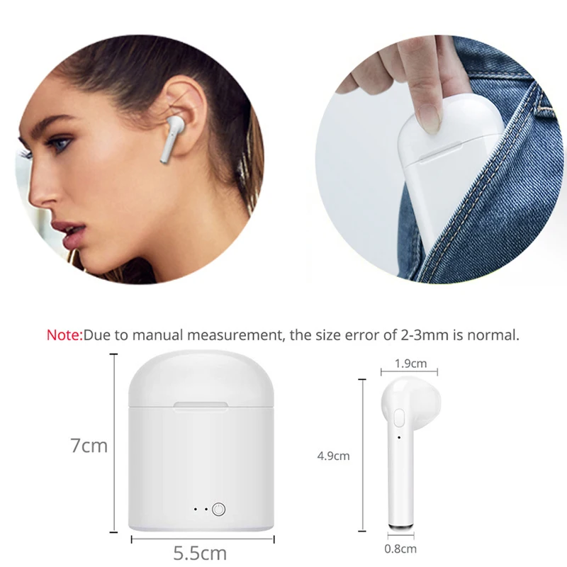 I7s TWS Traadita Kõrvaklapid, Bluetooth Kõrvaklapid Õhu Earbuds Spordi-Vabad Peakomplekt, Millel Laadimise Kasti Jaoks Apple iPhone ja Android