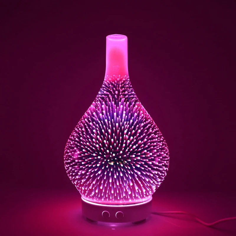 3D Ilutulestiku Vaasi Kuju Õhu Niisutaja ja 7 Värvi Led Night Light Aroma eeterlik Õli Hajuti Udu Tegija Ultraheli Humi