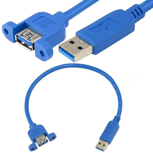 50cm USB 3.0 naine panel mount USB A male angled ühendage pikendusjuhe