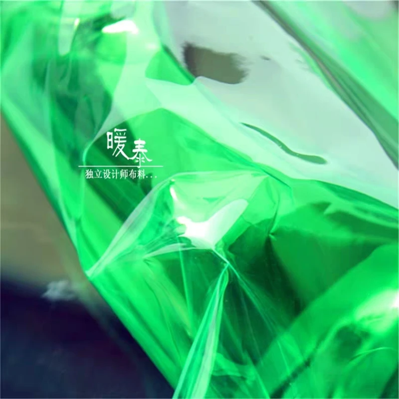 0,2 mm TPÜ Kangas PVC-Emerald Roheline Vedelik Kile DIY Riided Mantel Vihmamantel Crystal Kotid Decor Disain Riie