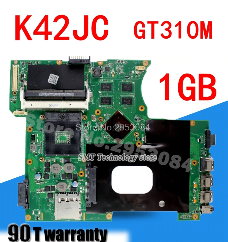 Tasuta kaabel + K42JC Emaplaadi Rev 2.2 GT310M 1GB Asus A42J P42JC X42J K42J sülearvuti Emaplaadi K42JC emaplaadi töötab