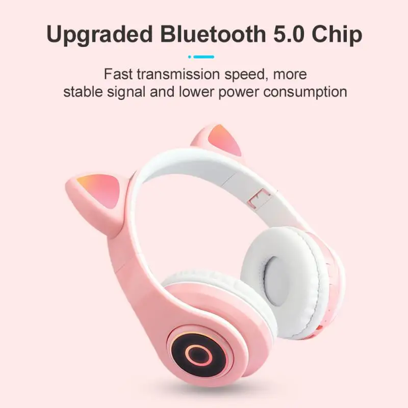 Kassi Kõrvad Vilkuma Armas Kass Bluetooth Kõrvaklappide Koos Mic Grils Kingitus Värvikas Bluetooth-5.0 Headse Stereo Kõrvaklapid