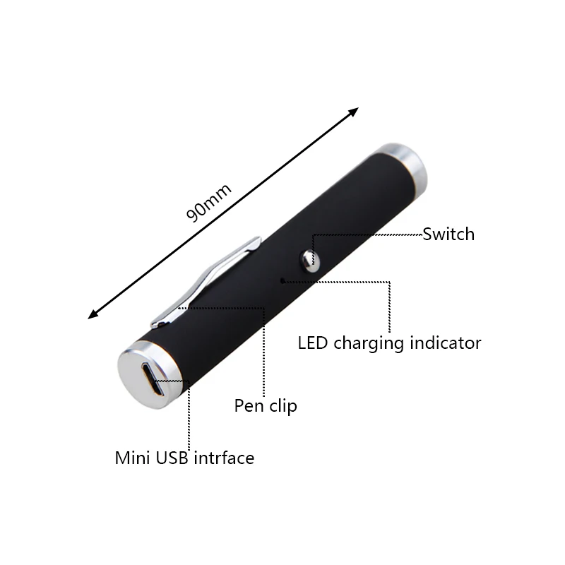 Võimas Laadimine USB Laser Pointer Pen 5MW 650nm Särav Ühe Punkti Lazer Osuti jaoks Suunatud Juhend ja Õpetamise