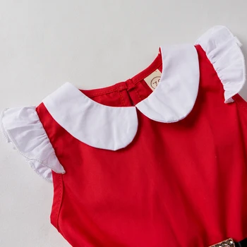 0-24 M Printsess Baby Tüdrukud, Poisid Bodysuits Peapael 2tk Peter Pan Krae Tutt Segast Vöö Jumpsuits
