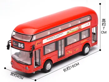1:32 Double Decker Sulamist Londoni Bussi Transport Mudel Autod Mänguasja Muusika Vilkuv Tõmba Tagasi Diecast Sõidukid Mänguasjad lastele kingitused Teenetemärgi