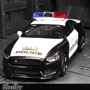 1:32 Ford Shelby Mustang Policecar Modle Sulamist Auto Valatud Roadster 911 Autode Mudelid Diecast Metal Sõiduki Mudel Autod Mänguasjad