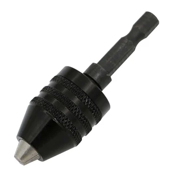 1/4 Tolli Hex Varre Võtmeta avamis-ja Drill Chuck Quick Change Adapter Converter 0.3-6.5 MM (Must)