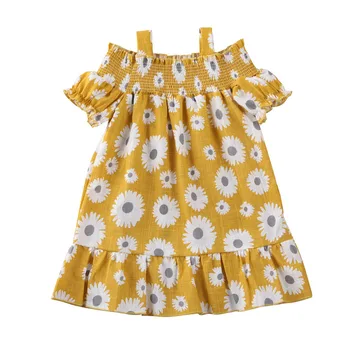1-6Year Väikelapse Lapsed Baby Girl Dress Suvel Ruffle Õie Maha Õla Lühikesed Varrukad Rihma Kleidid Sundress Tüdruk Riided, Varustus