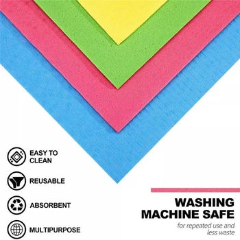 10 Pack Dishcloth Tselluloos Käsn, Puhastuskaltsud,Eco-Sõbralik Korduvkasutatavad puhastuslapid Köök, Absorbeeriva Roog Riie Käsi Käterätik