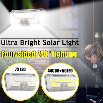 100/114 LED Solar Powered Lamp Aia Kaunistamiseks Päikeseenergia Liikumisandur Kerge Väljas lainurk Street Seina Lamp