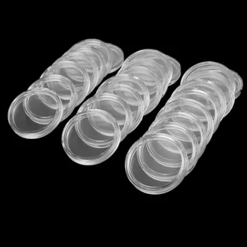 100tk 21mm Ring läbipaistvast Plastikust Mündi Omanik Kapslid Kasti Hoidmine Selge Ring, vitriinid Mündi Omanikud