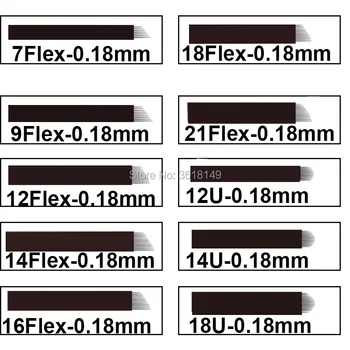 100tk Lamina Tebori 12 Flex 18U Microblading Nõelad 0.18 mm Tätoveering Agulha Tebori Alaline Meik Käsitsi Pliiatsi Huule-Kulmu