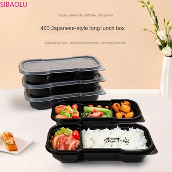 10pc 500ml Ühe-ja kahekordne Kolme-box Ühekordselt Pakkimine Kasti Sööki Eraldamine Jaapani Bento Box Buffee Kasti Köök