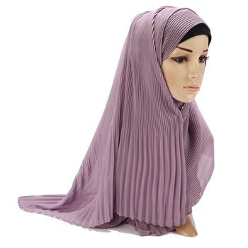 10pc/palju Plisseeritud Korts mull sifonki Hijab sall suurrätikud crinkle muslimTurban wrapid naiste sallid pikk wrap sallid 24 värvi
