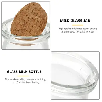 10tk 100ML kuumakindel Klaas Piima Pudelid Puidust Kaanega Jogurt Pudelid Köök, Ladustamise Jar