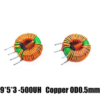 10tk 500UH 9-5-3 Toroid Core Common Mode Pooli Choke Coil Lülitus Võimsus Silumiseks Ahelad Vask OD 0,5 mm