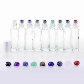 10tk Füüsiliste Kalliskivi Rulli Pall Pudelid eeterlik Õli Parfüümi Korduvtäidetavaid Crystal Rulli sisse Pudel P219