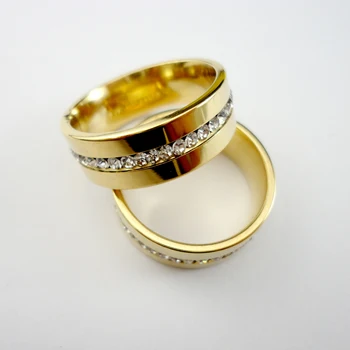 10tk/Palju Naiste Klassikaline Kaasamine abielusõrmus Tsirkooniumoksiid Kuld 316L Roostevabast Terasest Rõngad, Naiste Ehted on Palju Q067