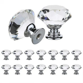 10tk/set 30mm Teemant Kuju Disain Crystal Sahtel Tõmba Köök Uksega Riidekapp Käepide Riistvara Kapp Klaasist Nupud Kapi Nupp