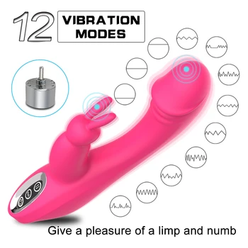 12 Kiirus Küülik Vibraator Dildo Naine Sex Lelud Kliitori Massaaž G Spot Stimulaator Naissoost Masturbatsioon Täiskasvanud Sugu Tooted