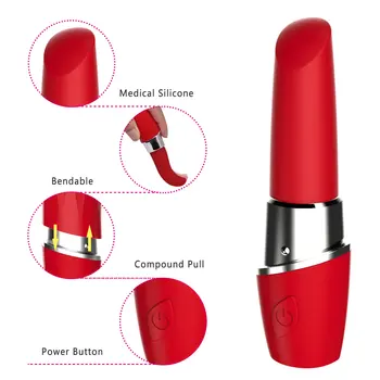 12 Speed Mini Huulepulk Vibraator USB Eest Kuuli Vibraator G-spot Kliitori Stimulaator Silikoon Sugu Mänguasi Naistele Masturbator