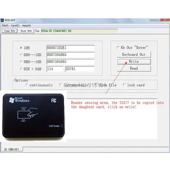 125KHz RFID ID-Kaardi Lugeja & Kirjutaja/Koopiamasin/Programmeerija + VABA Ülekirjutatavaid ID-Kaardi/Keyfob KOOPIA ISO EM4100 EM4102 Lähedus T5577
