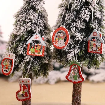12tk/kast Jõulud naturaalsest Puidust Kaunistused Star Südame Hirv Ripatsid Rippuvad Kingitused Xmas Tree Decor Kodus Uue Aasta Teenetemärgi