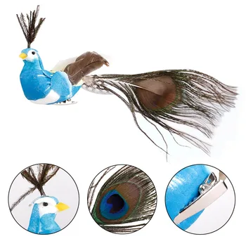 12tk Kunstlik Paabulinnu Mudel Armas Vaht Sulgedega Lind Mini Dekoratiivsed Parvede Linnud Kodu Ornament