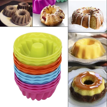 12tk/set Küpsetamine Jelly Hallituse Silikoon Puding Cupcake Muffin Donut Hallituse Lõnga, Kuju Non-Stick