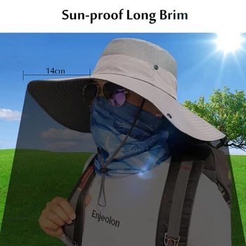 14cm Super Pikk Lai Nokk Kopp Müts Hingav Kiire kuiv Mehed Naised Boonie Hat Suvel UV Kaitse ühise Põllumajanduspoliitika Matkamine Kalapüük Päike Müts