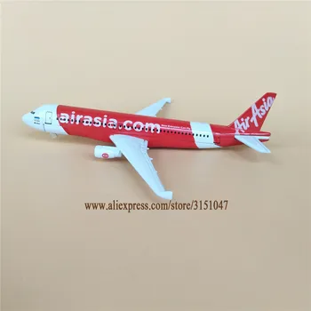 16cm Metalli Sulam Lennuk Mudel, Punane Air Asia Airbus 320 A320 Airlines Lennuk Mudel w Seista Õhusõiduki Lapsed Diecast Kingitus
