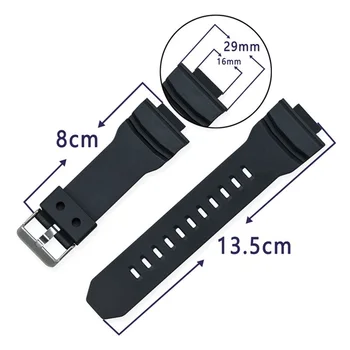 16mm Silikoon Kella Rihm Bänd Meeste Must Sukeldumine Kummist Watchbands Pandla Jaoks Casio GA-150/200/201/300/310/GLX Watchbands