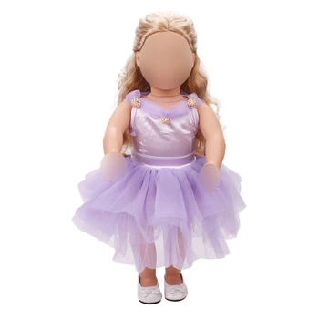 18 tolline Tüdrukute mannekeeni kleit Printsess kleit Ameerika uus sündinud riided Beebi mänguasjad sobivad 43 cm baby c438