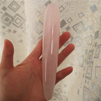 18cm Naturaalne roosa kvarts kristalli võlukepp Isiksuse roosa kvarts massaaž kinni Gemstone ilu baar Yoni Tervendav naiste kingitus
