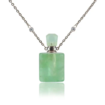 1TK Looduslik roheline Fluoriidimaardlat Kivi Parfüümi pudeli Ripats Kaelakee, Kivi, võlu Ehted naistele