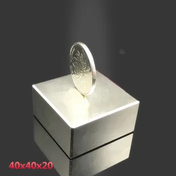 1tk N52 Neodüüm Magnet 40x40x20mm Super Tugev Magnet Võimas Haruldaste Muldmetallide Blokeerida NdFeB 40*40*20mm Neodüümi Magnetid