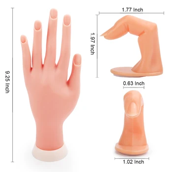 1tk Professionaalne Paindlik, Pehme Mudel Plastikust Käsi +5tk Plastikust Tava Võltsitud Sõrme Koolitus Maniküüri-Ekraan Küüned Vahendid