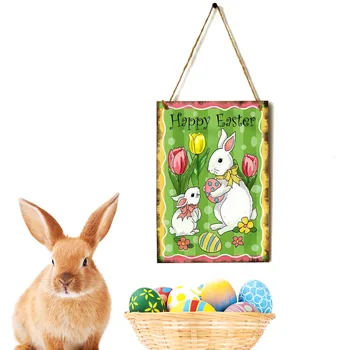 1tk Puidust Ripats Happy Easter Teenetemärkide Kodus Jänku Rippuvad Tarvikud Ornament Seina Ukse Decor Lihavõtted Pool Tarvikud