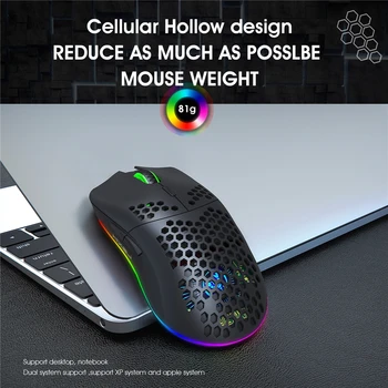 2.4 GHz 7 Nuppu, 3200 DPI Wireless Gaming Mouse Reguleeritav RGB Taustavalgustusega Laetav Hiirt, Kerge Kärgstruktuuri Shell Gamer Hiirte