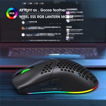 2.4 GHz 7 Nuppu, 3200 DPI Wireless Gaming Mouse Reguleeritav RGB Taustavalgustusega Laetav Hiirt, Kerge Kärgstruktuuri Shell Gamer Hiirte