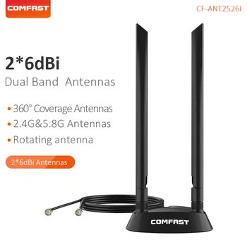 2*6dBi Dual Band Antenni Pikendus-Kaabel 1,2 M pikkuse SMA WiFi Magnet Aluse Ruuteri adapter PCI-E traadita võrgu kaart