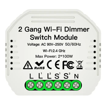 2 Gang DIY WiFi Smart-2 Viis LED-Dimmer Lüliti Moodul Smart Life/Tuya APP Kaugjuhtimispuldi Tööd Alexa Google