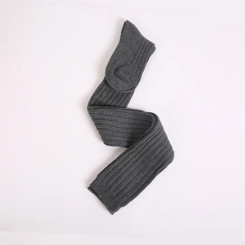 2 paari Puuvillased Pikad Sukad Naistele Streetswear Üle Põlve Kootud Sokid Musta Halli Värviga Hingav Kõrge Sukad