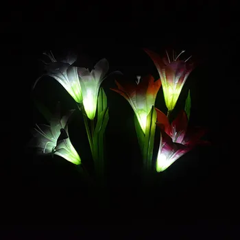 2 Tk Lily Lill Solar-Powered Garden Kaalul Tuled tehislilled LED Valgus