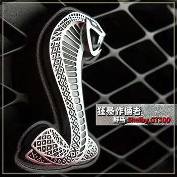2 Tükki, 3D metall auto Madu Cobra logo Refitting Embleem Logo teenetemärgi kleebis Ford Mustang GT500 SVT Shelby Fender Badge)