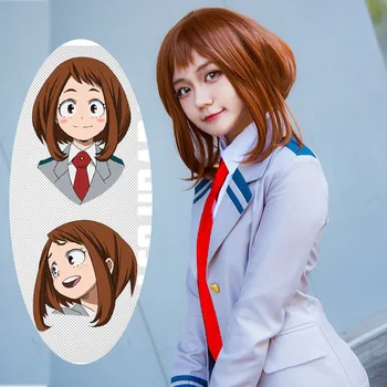 2019 hot müük Anime Minu Kangelane akadeemiliste Ringkondade Ochako Uraraka Short Brown Bob kuumakindel Cosplay Kostüüm Wig + Kork